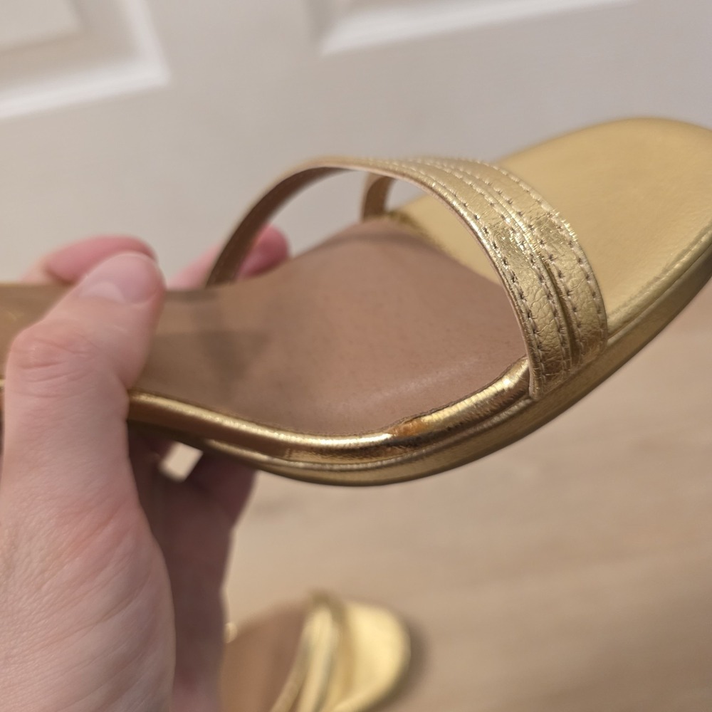 Chinese Laundry Gold Party Glam Going Out Sexy Strappy Sandal Heels Size 8.5M - Picture 9 of 11